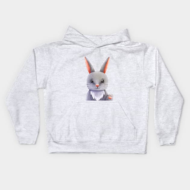 Bunny cartoon Kids Hoodie by Karmellime